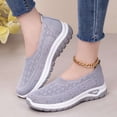 thumbnail image 4 of KEVCHE Woven Orthopedic Shoes, Womens Breathable Mesh Up Stretch Platform Sneakers with Arch Support, Slip On Light Air Cushion Walking Shoes for Diabetic Comfort and Gym Use, 4 of 7