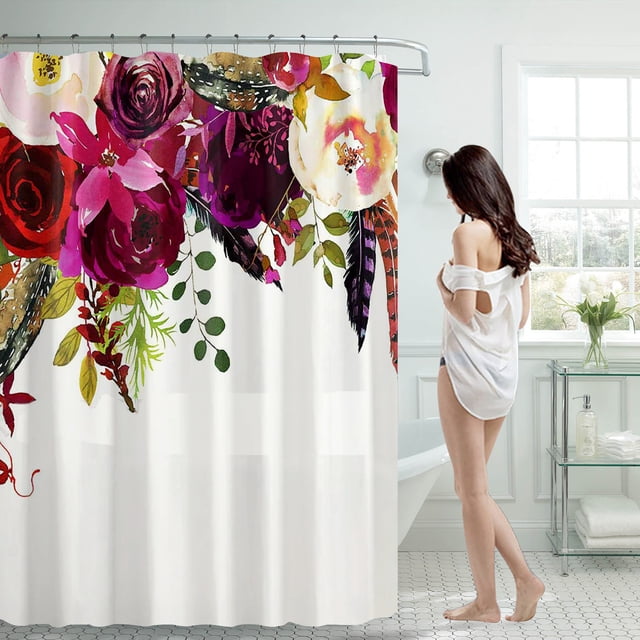 Cqxid Shower Curtain Under $10 Shower Curtain 70x70 Inch With 12 Plastic Hooks Waterproof Shower Curtain Bathroom Heavy Side Shower Curtain Machine Washable Quick Dry