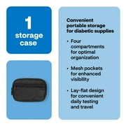 CVS Health Diabetic Organizer Carry Case – Portable Travel Storage Bag for Diabetic Supplies with Mesh Pockets & Four Compartments, Black, 1-Count