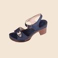 thumbnail image 5 of Women’s Orthopedic Platform Wedge Sandals, Leather Cushioned Open Toe Ladies Sandals with Arch Support, Anti-Slip Summer Beach Walking Footwear Blue 5.5, 5 of 6