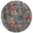 thumbnail image 2 of SAFAVIEH Crystal Sally Oriental Area Rug, Light Blue/Orange, 7' x 7' Round, 2 of 7