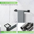 thumbnail image 3 of Juego de toalleros de acero inoxidable para baño, juego de 5 piezas de accesorios de baño en negro mate, toalleros para baño + Portarrollos para Papel + Toallero Barra, juego de toalleros de pared, 3 of 4