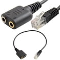 thumbnail image 2 of 2x RJ9 Modular Plug To Dual Jack De 3,5 Mm Para Auriculares De PC Analógicos Para Teléfonos De Escritorio Sunnimix Enchufe dual de 3, 2 of 8