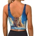 thumbnail image 3 of Lsque Starry Sky Cloud Dog Printed Women'S Sports Bra, Compression, Moisture Wicking, High-Impact Sports Bra For Women,Supportive sports bra-Large, 3 of 9