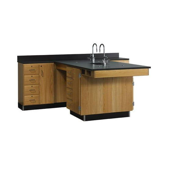 Diversified Woodcrafts 2834K Perimeter Workstation with Door and 4 Drawers