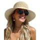 thumbnail image 1 of Gorro de sol FURTALK para mujer, verano, paja, playa, ala ancha, beige, 1 of 6