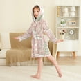 thumbnail image 4 of FORMRS Niños Bathrobe Unisex Hooded Robe Soft Plush Pajamas Sleepwear, Size 4-6T, Light Green Christmas Houses, 4 of 7