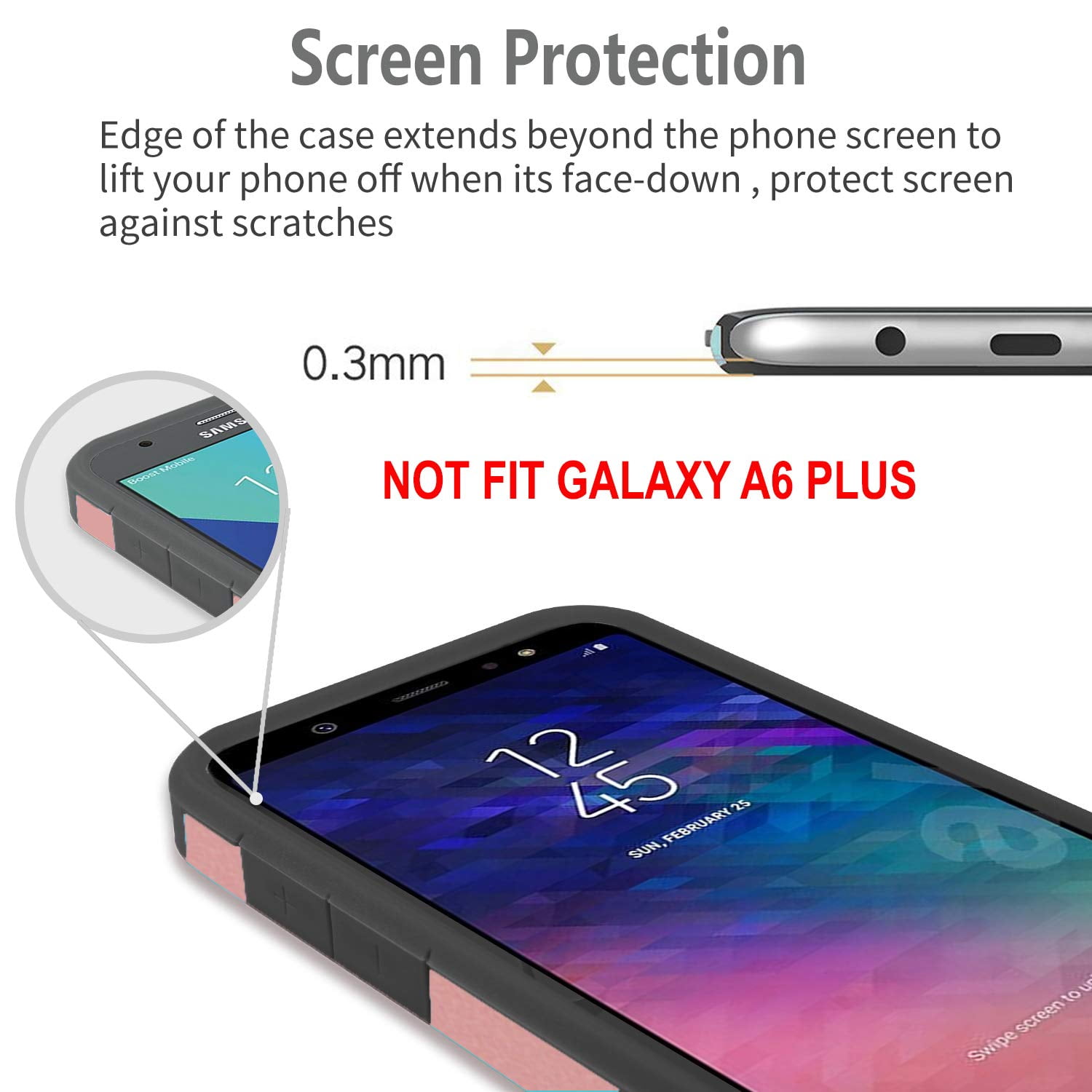A6 Plus Samsung A6 Glass Screen Protector Galaxy A6 Case, With