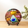 thumbnail image 3 of Lsque Pikmin Pattern Ceramic Decorative Plate Decorative Plates with Display Stand Personalized Porcelain Plate Ceramic Ornaments for Wall Hanging Decoration-7in, 3 of 6
