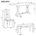 thumbnail image 2 of Harper & Bright Designs Furniture 6-Piece Adult Rustic Wood MDF Nailhead Trim Dining Furniture Set Antique Gray, 2 of 17
