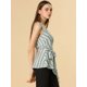 thumbnail image 4 of Top peplum envolvente con dobladillo asimétrico en la cintura con cuello en V sin mangas para mujerGris XS, 4 of 6