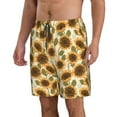 thumbnail image 2 of KLL Autumn Sunflowers Men's Casual Summer Beach Shorts Hawaiian Shorts with Pockets-Small, 2 of 5