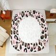 thumbnail image 5 of Feelyou Leopard Cheetah Print Twin Sheet Sets, Black Pink Twin Fitted Sheet, Modern Fashion Dots Flat Sheet, Lightweight Room Decor, 3 Pieces, 5 of 7