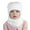 White, variant on Kids Winter Hat Warm Knitted Hooded Scarf Cap for Boys Girls Soft Comfortable Cold Weather Accessories