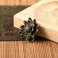 thumbnail image 5 of Retro Brass Lotus Keychain Pendant DIY Handmade Accessory Vintage Style Solid Brass Craft Component for Men Women, 5 of 6