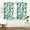 thumbnail image 2 of MKHERT Emerald Blossoming Denudata Magnoli Window Curtains Kitchen Curtain Room Bedroom Drapes Curtains 26x39 inch, 2 Piece, 2 of 3