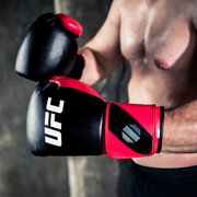 UFC Compact Bag Gloves - L/XL, Red/Black - Heavy Bag Training Gloves for Boxing & Mixed Martial Arts, with Form-Fit Ergonomic Hand Compartment