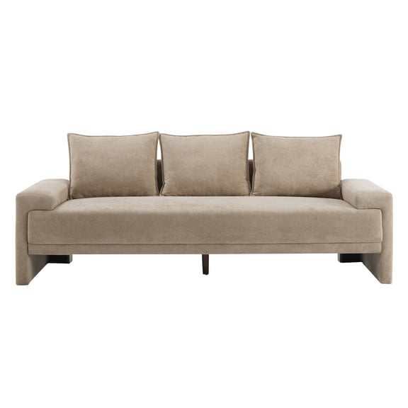 Algora 84.5 in. 3 Seater Modern Upholstered Velvet Sofa,Nomad