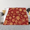 thumbnail image 1 of Manta de invierno con copos de nieve dorados y navideños, suave funda de sofá de franela de 60 x 50 pulgadas, para adultos, para cama, sofá, viajes, camping, 1 of 8