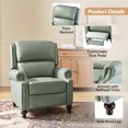 thumbnail image 3 of Mid-century Genuine Leather Pushback Recliner Chair with Nailhead Trim Set of 2 Sage, 3 of 6