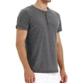 thumbnail image 3 of Vicojack Men's Henley T-Shirts 3-Button Placket Short Sleeve Plain Casual Summer Tee, Pack of 2 (M-XXL), 3 of 8