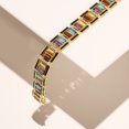 thumbnail image 3 of Ross-Simons 22.50 ct. t.w. Multi-Gemstone Art Deco-Inspired Bracelet With Black Enamel in 18kt Gold Over Sterling, Women's, Adult, 3 of 6