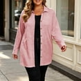 thumbnail image 2 of Plus Size Women's Collared Button Front Cardigan, Lightweight Loose Mid Length Outerwear for Daily Casual XXL, 2 of 8