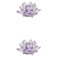 thumbnail image 2 of Advancent Flor de loto de cristal fino Pisapapeles Feng Shui Esfera Cristales Flores Adornos decorativos Estatuillas para púrpura Púrpura 2Conjunto, 2 of 6