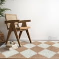 thumbnail image 2 of Teppich Homes Handmade 6x8 Cream Wool Tufted Rug with Geometric Pattern - Soft Living Room Kid’s Room Carpet, 2 of 6