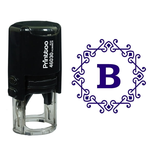 Printtoo Alphabet B Monogram Octagon Celtic Swirl Frame Self Inking Rubber Stamp Office Stationary