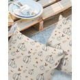 thumbnail image 2 of Pack of 2 Outdoor Pillow Covers, White Pumpkin Autumn Leaves Cotton Linen Waterproof Square Throw Pillowcase Cushion Decorative Pillow Covers for Couch Patio Tent, 24x24 in, 2 of 6