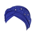 thumbnail image 1 of Womens Large Elastic Solid Color Comfortable Flat Hat Single Color Stud Bead Single Color Single Strip Stud Bead Drill Braid Cap, 1 of 4