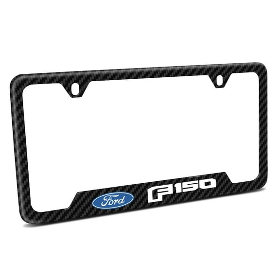 iPick Image for Ford F-150 2015 up Black Carbon Fiber Texture ABS Plastic 50 States License Plate Frame, Official Licensed