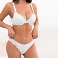 thumbnail image 2 of JSGEK Women Push Up Bra and Thong Set Plunge Neckline Adjustable Straps Intimate Lingerie for Bedroom Wear White M, 2 of 6