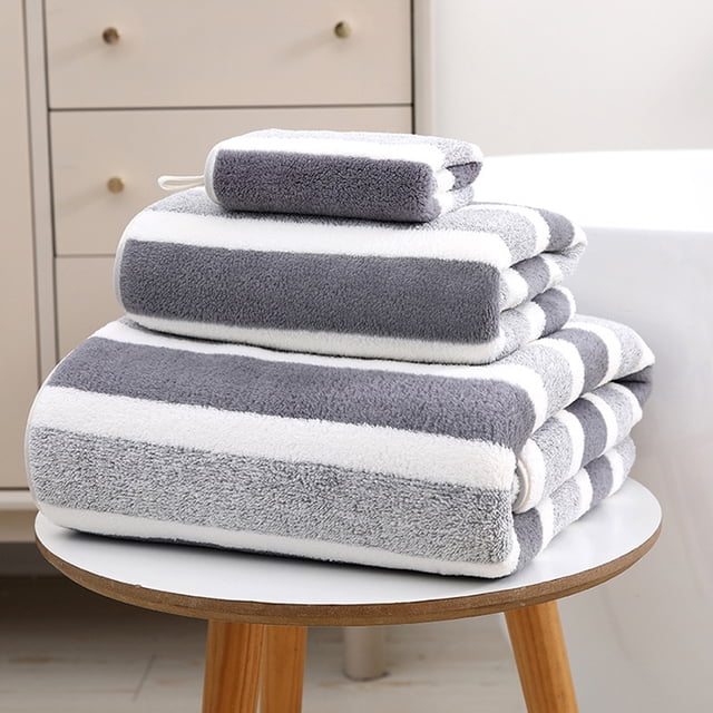College Dorm Essentials for Girls, Premium Bath Towels Set of 3 - Ultra Soft Quick-Dry Polyester Towels with High Absorbency for Guest Bathroom, Gym, and Spa Use at Home Akmoler | Cotton, As Shown