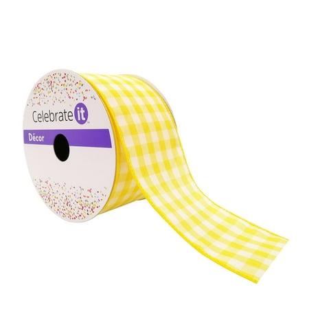 UPC: 0191518419412 | 2.5 Gingham Wired Ribbon by Celebrate It™ Décor