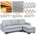 thumbnail image 6 of Gymax Convertible L-shaped Sectional Sofa Couch w/ Cushion Gray, 6 of 8