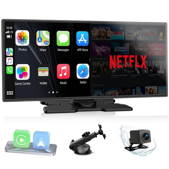 Pantalla CarPlay inalámbrica LAMTTO de 11" con cámara de reversa HD