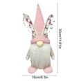 thumbnail image 3 of Free Express Easter Bunny Ear Plush Gnome Figurines Handcrafted Spring Decor with Knit Hat Floral Ears for Home Tabletop Mantel Decorations, 3 of 6