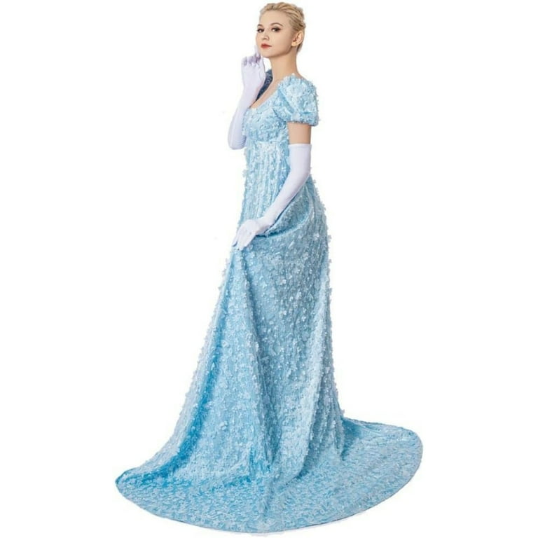 Daphne Themed Blue Lace Regency Dress Women's Outfit for Tea Party -  Walmart.com