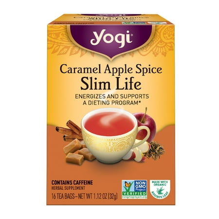 (6 Boxes) Yogi Tea, Caramel Apple Spice Slim Life Tea, Tea Bags, 16 Ct, 1.12