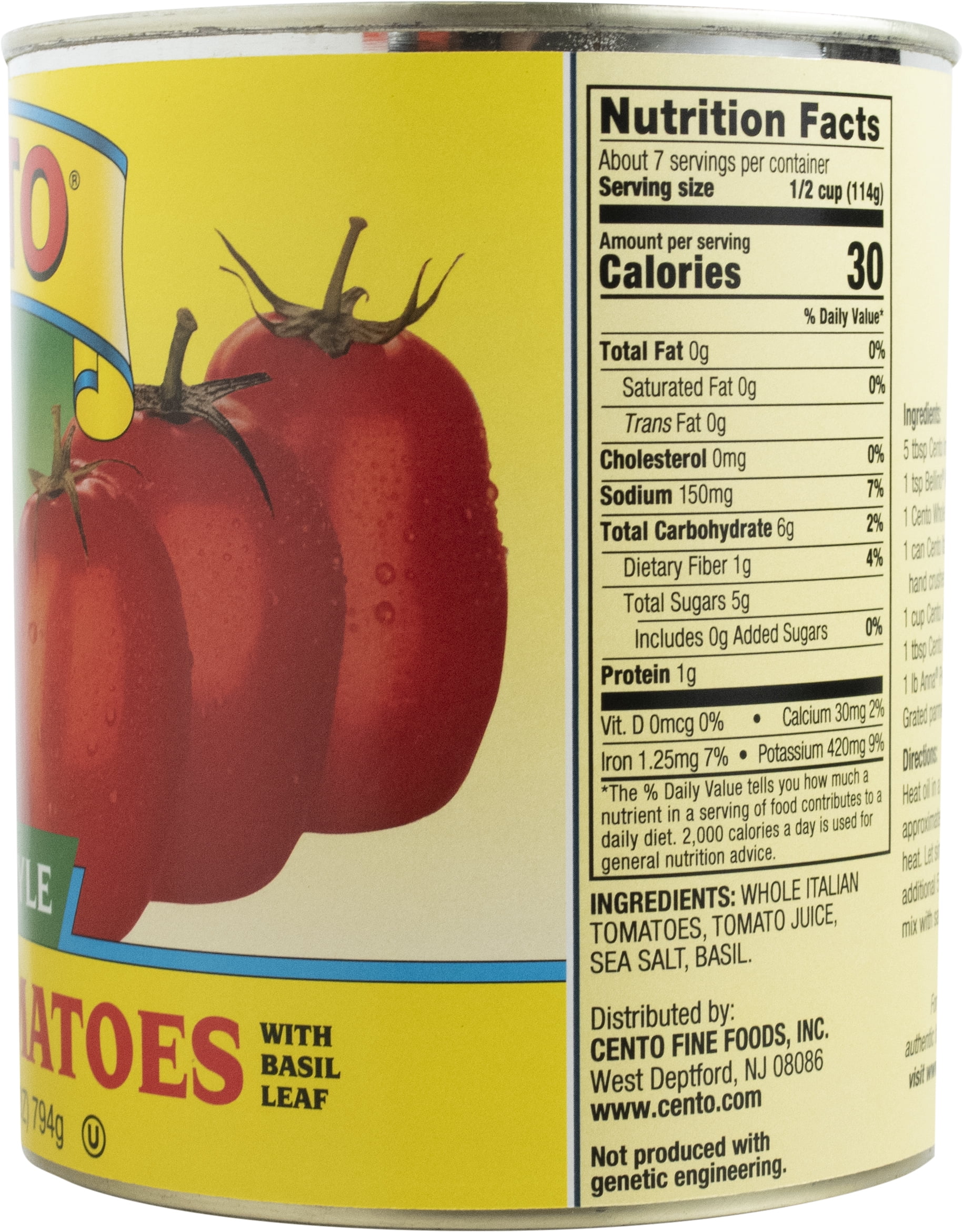 (3 pack) Cento Italian Style Peeled Tomatoes, Whole, 28 oz