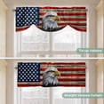 thumbnail image 5 of American Flag Tie Up Valance Curtains for Windows, Kitchen Curtains Window Treatments, Eagle Blue Red USA Flag Vintage Short Window Shades Valances for Bedroom Bathroom Cafe 54"x18", 5 of 8