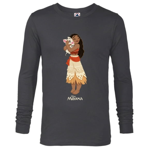 Disney Moana and Pua T-Shirt - Long Sleeve T-Shirt for Men - Customized-Charcoal Heather