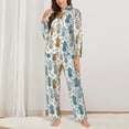 thumbnail image 3 of Wukai Cartoon Poodle Dog Print Women's Pajama Set - Soft Long Sleeve Sleepwear for Comfort and Style-Small, 3 of 9