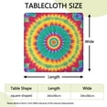 thumbnail image 2 of Colorful Tie Dye Petal Mandala Pattern Square Fitted Tablecloth with Elastic Edge,Square Table Cover,Washable Elastic Table Cover for Home Kitchen Party Decor 34"x34", 2 of 6