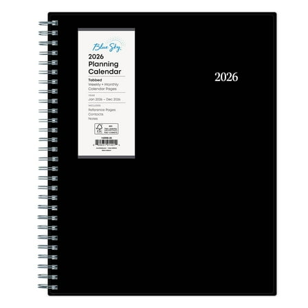 Blue Sky 2026 Weekly and Monthly Planner Calendar, January 2026 - December 2026, 8” x 10.875”, Flexible Cover, Laminated Tabs, Durable Twin Wire Binding, Dainian