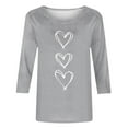 thumbnail image 3 of FDGIU Valentines Tops for Women Plus Size - 3/4 Sleeve Heart Print Tee Soft Basic T-Shirt, 3 of 4