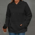 thumbnail image 2 of UPPADA Oversized Crewneck Sweatshirt Women Plus Size Drawstring Hoodies Trendy Cute Loose Fit Shirts Hooded Pulllover Tops Casual Baggy Clothes Fall Black,M, 2 of 8