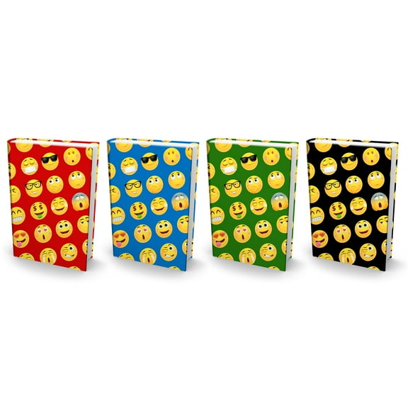 Book Sox Stretchable Jumbo Book Covers, Emoji 4 Piece Bundle